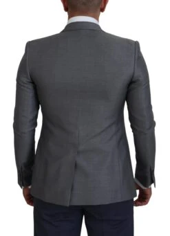 Dolce & Gabbana Gray Wool Silk Slim Fit Jacket Men's Blazer 10 Dolce & Gabbana Gray Wool Silk Slim Fit Jacket Men's Blazer -Lux Lair Store 4122688