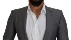 Dolce & Gabbana Gray Wool Silk Slim Fit Jacket Men's Blazer 11 Dolce & Gabbana Gray Wool Silk Slim Fit Jacket Men's Blazer -Lux Lair Store 4122689