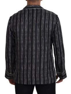 Dolce & Gabbana Blue Striped Silk Pajama Shirt Men's Jacket -Lux Lair Store 4122718