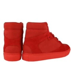 Balenciaga Men's Hi Top Red Nu-buck Suede / Rubber Sneaker -Lux Lair Store 412347 6570 39e 5
