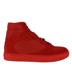 Balenciaga Men's Hi Top Red Nu-buck Suede / Rubber Sneaker -Lux Lair Store 412347 6570 40e 6