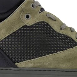 Balenciaga Men's High Top Black / Olive Green Suede Leather Sneakers 22 Balenciaga Men's High Top Black / Olive Green Suede Leather Sneakers -Lux Lair Store 412349 3241 42 10