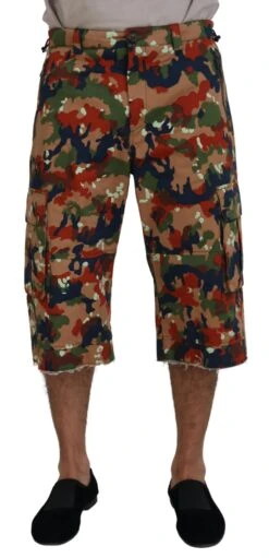 Dolce & Gabbana Multicolor Cotton Camouflaged Cargo Men's Shorts