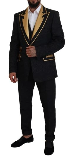 Dolce & Gabbana Black Gold Fantasy Tuxedo Slim Fit Men's Suit 10 Dolce & Gabbana Black Gold Fantasy Tuxedo Slim Fit Men's Suit -Lux Lair Store 4124660