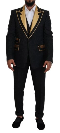 Dolce & Gabbana Black Gold Fantasy Tuxedo Slim Fit Men's Suit