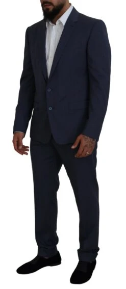 Dolce & Gabbana Blue Wool MARTINI 2 Piece Slim Fit Men's Suit -Lux Lair Store 4124874