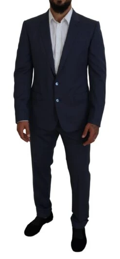 Dolce & Gabbana Blue Wool MARTINI 2 Piece Slim Fit Men's Suit