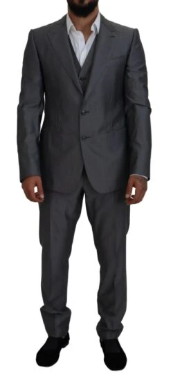 Dolce & Gabbana Gray SICILIA 3 Piece Slim Fit Men's Suit