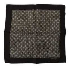 Dolce & Gabbana Black Patterned DG Logo Square Handkerchief Men's Scarf