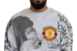 MSGM White Cotton Crewneck Pullover Sweatshirt Men's Sweater -Lux Lair Store 4126771