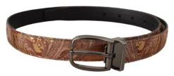 Dolce & Gabbana Multicolor Embossed Leather Black Metal Buckle Men's Belt -Lux Lair Store 4127738