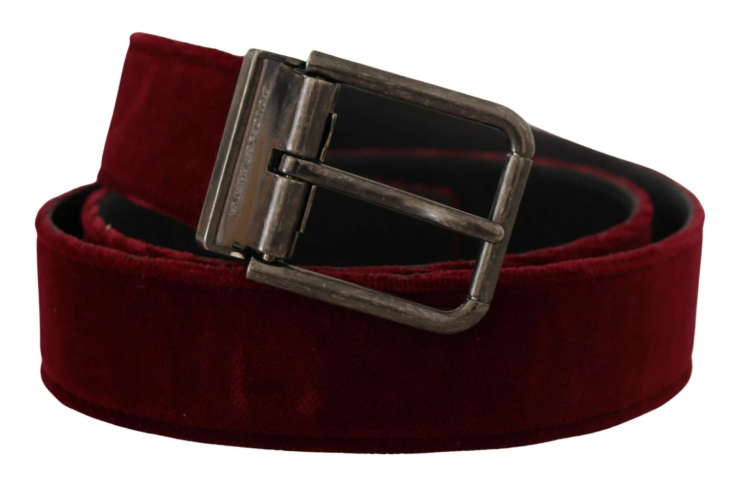 Dolce & Gabbana Maroon Velvet Leather Wide Vintage Metal Buckle Men's Belt 3 Dolce & Gabbana Maroon Velvet Leather Wide Vintage Metal Buckle Men's Belt