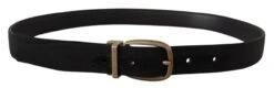 Dolce & Gabbana Black Grosgrain Leather Bronze Metal Men's Belt 7 Dolce & Gabbana Black Grosgrain Leather Bronze Metal Men's Belt -Lux Lair Store 4127835