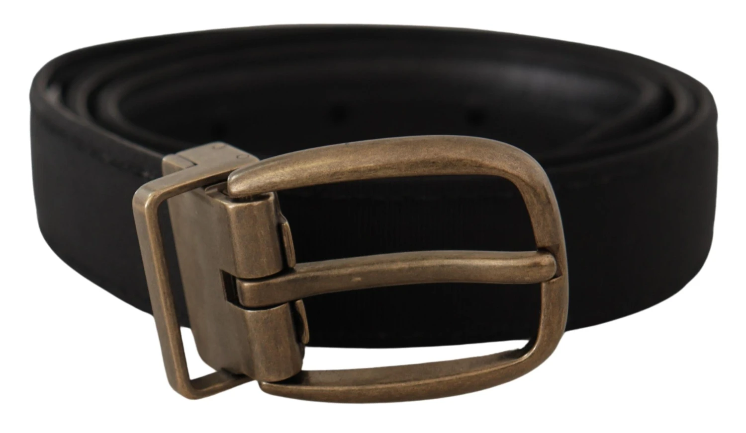 Dolce & Gabbana Black Grosgrain Leather Bronze Metal Men's Belt 3 Dolce & Gabbana Black Grosgrain Leather Bronze Metal Men's Belt