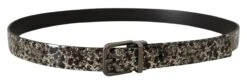 Dolce & Gabbana Black Marble Print Leather Gray Logo Men's Belt 7 Dolce & Gabbana Black Marble Print Leather Gray Logo Men's Belt -Lux Lair Store 4127888