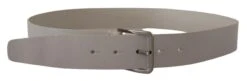 Dolce & Gabbana White Leather Wide Silver Metal Buckle Men's Belt 7 Dolce & Gabbana White Leather Wide Silver Metal Buckle Men's Belt -Lux Lair Store 4127909