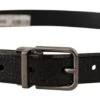Dolce & Gabbana Black Vernice Puntinata Leather Silver Tone Metal Men's Belt -Lux Lair Store 4127975