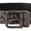 Dolce & Gabbana Gray Herringbone Leather Gray 3D Metal Buckle Men's Belt 1 Dolce & Gabbana Gray Herringbone Leather Gray 3D Metal Buckle Men's Belt -Lux Lair Store 4128010
