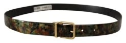 Dolce & Gabbana Black Green Leather Bronze Metal Buckle Men's Belt 7 Dolce & Gabbana Black Green Leather Bronze Metal Buckle Men's Belt -Lux Lair Store 4128019