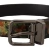 Dolce & Gabbana Black Sparkling Leather Black Metal Buckle Men's Belt 1 Dolce & Gabbana Black Sparkling Leather Black Metal Buckle Men's Belt -Lux Lair Store 4128025