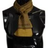 Dolce & Gabbana Yellow Patterned Silk Neck Wrap Fringe Men's Scarf 1 Dolce & Gabbana Yellow Patterned Silk Neck Wrap Fringe Men's Scarf -Lux Lair Store 4129650