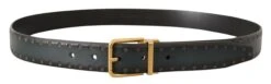 Dolce & Gabbana Green Perforated Leather Brass Metal Men's Belt 7 Dolce & Gabbana Green Perforated Leather Brass Metal Men's Belt -Lux Lair Store 4129709