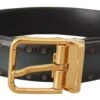 Dolce & Gabbana Green Perforated Leather Brass Metal Men's Belt -Lux Lair Store 4129710