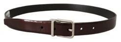 Dolce & Gabbana Brown Patent Leather Silver Metal Buckle Men's Belt 7 Dolce & Gabbana Brown Patent Leather Silver Metal Buckle Men's Belt -Lux Lair Store 4130030