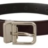 Dolce & Gabbana Brown Patent Leather Silver Metal Buckle Men's Belt 1 Dolce & Gabbana Brown Patent Leather Silver Metal Buckle Men's Belt -Lux Lair Store 4130031