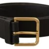 Dolce & Gabbana Brown Gold Metal Logo Buckle Calf Leather Men's Belt 2 Dolce & Gabbana Brown Gold Metal Logo Buckle Calf Leather Men's Belt -Lux Lair Store 4155288