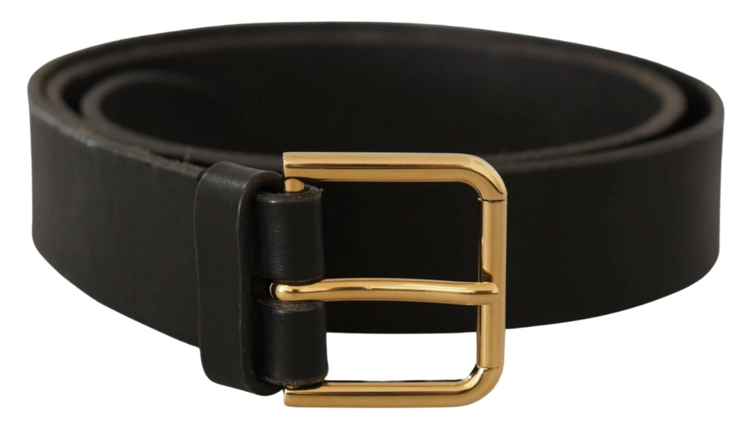 Dolce & Gabbana Brown Gold Metal Logo Buckle Calf Leather Men's Belt 3 Dolce & Gabbana Brown Gold Metal Logo Buckle Calf Leather Men's Belt