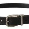 Dolce & Gabbana Black Leather Silver Chrome Metal Logo Buckle Men's Belt 2 Dolce & Gabbana Black Leather Silver Chrome Metal Logo Buckle Men's Belt -Lux Lair Store 4155343