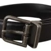 Dolce & Gabbana Black Calf Leather Logo Metal Buckle Men's Belt 2 Dolce & Gabbana Black Calf Leather Logo Metal Buckle Men's Belt -Lux Lair Store 4155397