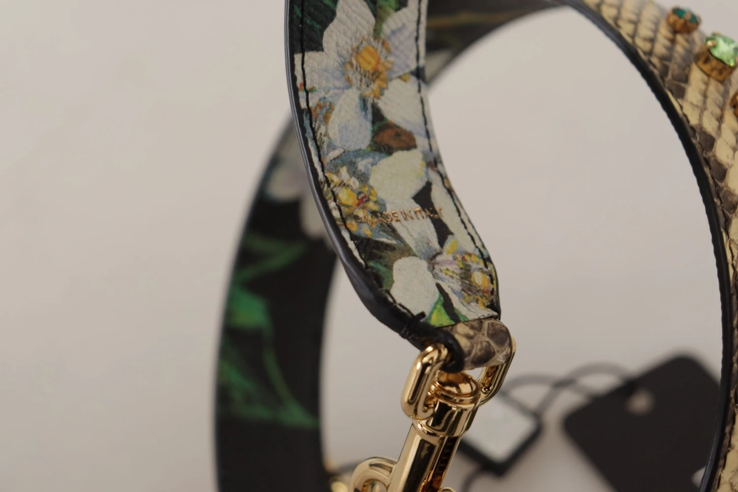 Dolce & Gabbana Beige Exotic Leather Crystals Reversible Shoulder Women's Strap 7 Dolce & Gabbana Beige Exotic Leather Crystals Reversible Shoulder Women's Strap - Image 5