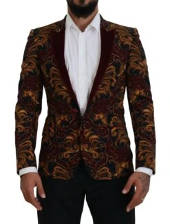 Dolce & Gabbana Multicolor Floral Single Breasted Martini Men's Blazer