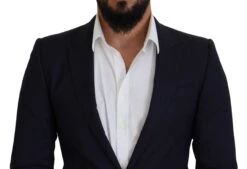 Dolce & Gabbana Blue Wool Slim Fit Formal Coat Men's Blazer 11 Dolce & Gabbana Blue Wool Slim Fit Formal Coat Men's Blazer -Lux Lair Store 4168913