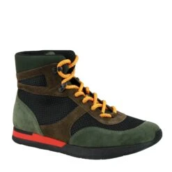 Bottega Veneta Mesh High Top Green / Brown / Black Suede Leather Sneaker 417024 3364 -Lux Lair Store 417024 3364 40e 8