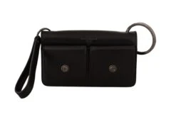 Dolce & Gabbana Black Leather Wristlet Mini Bag Card Bill Men's Wallet