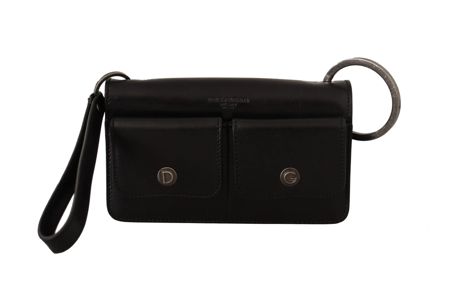 Dolce & Gabbana Black Leather Wristlet Mini Bag Card Bill Men's Wallet 3 Dolce & Gabbana Black Leather Wristlet Mini Bag Card Bill Men's Wallet