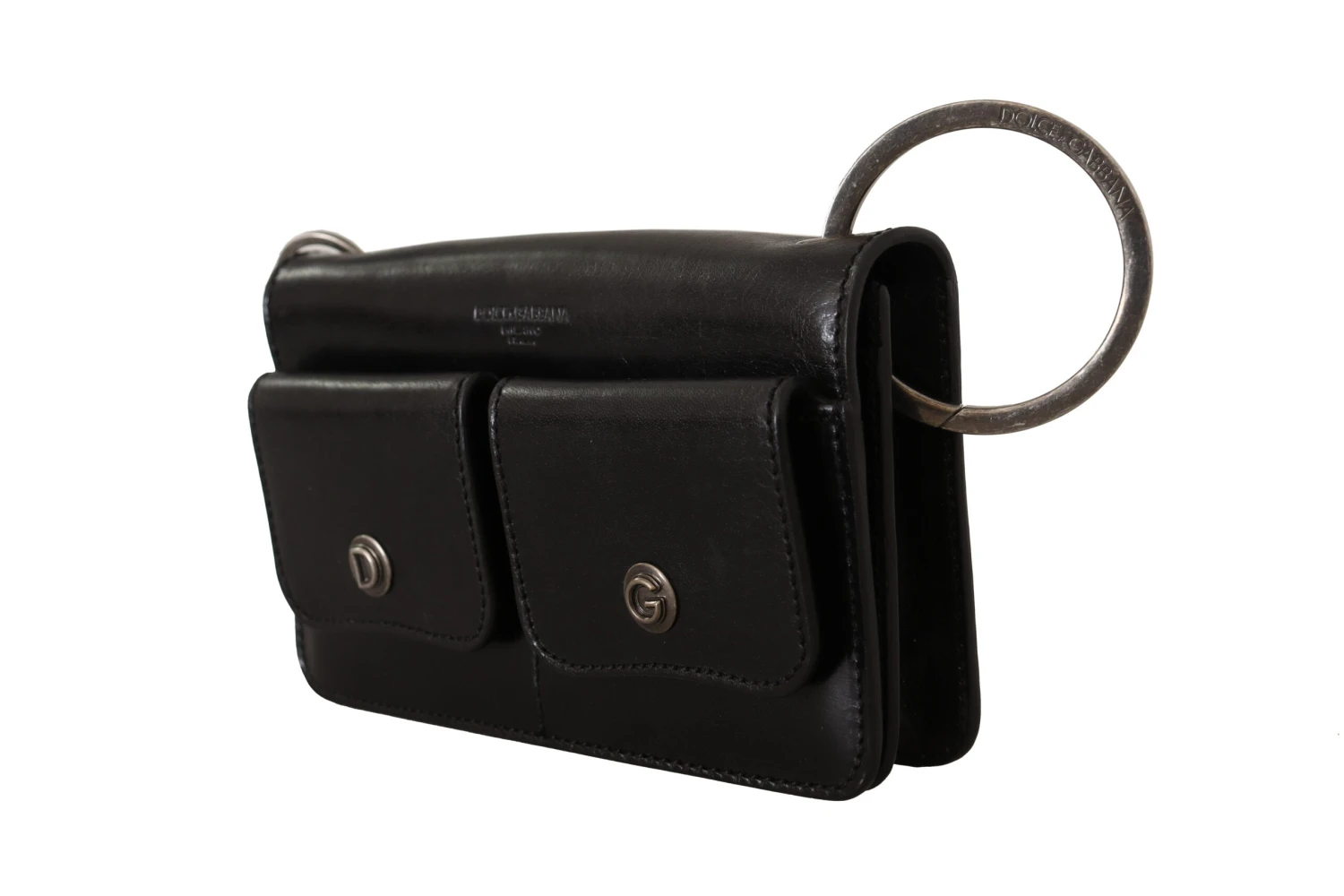 Dolce & Gabbana Black Leather Wristlet Mini Bag Card Bill Men's Wallet 4 Dolce & Gabbana Black Leather Wristlet Mini Bag Card Bill Men's Wallet - Image 2