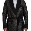 Dolce & Gabbana Gold Purple Baroque Jacket Blazer Men's Robe