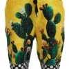 Dolce & Gabbana Multicolor Cactus Print Cotton Sweat Men's Shorts