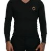 Dolce & Gabbana Gray Cashmere V-neck Gold Heart Men's Sweater 1 Dolce & Gabbana Gray Cashmere V-neck Gold Heart Men's Sweater -Lux Lair Store 4198477