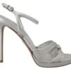Prada Silver Leather Sandals Ankle Strap Heels Women's Stiletto 2 Prada Silver Leather Sandals Ankle Strap Heels Women's Stiletto -Lux Lair Store 4198848