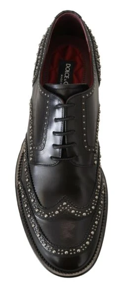 Dolce & Gabbana Black Leather Derby Dress Studded Men's Shoes -Lux Lair Store 4200065