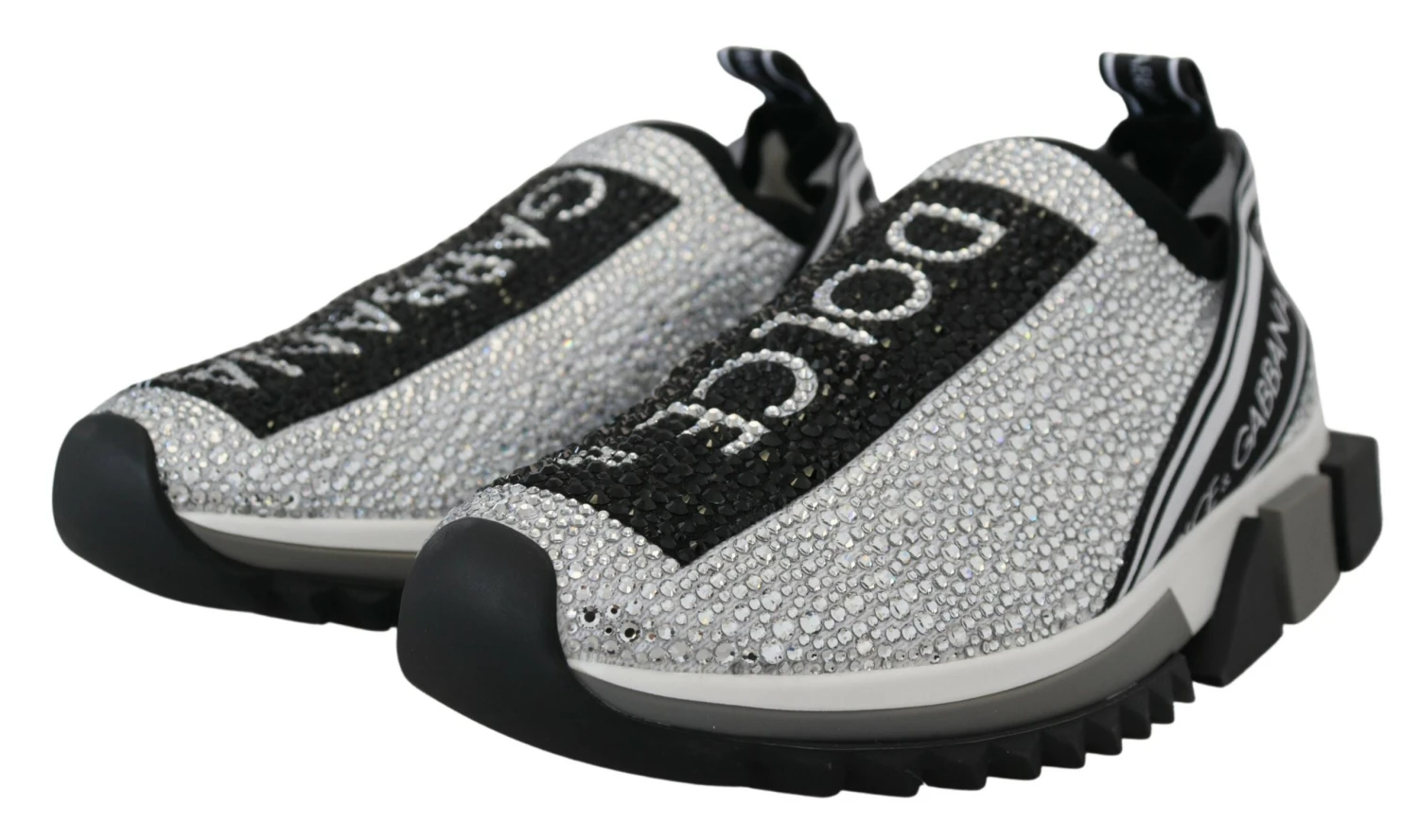 Dolce & Gabbana Silver Rhinestones Sorrento Sneakers Women's Shoes 5 Dolce & Gabbana Silver Rhinestones Sorrento Sneakers Women's Shoes - Image 3