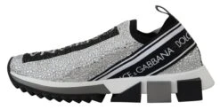 Dolce & Gabbana Silver Rhinestones Sorrento Sneakers Women's Shoes 12 Dolce & Gabbana Silver Rhinestones Sorrento Sneakers Women's Shoes -Lux Lair Store 4203992