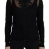 Dolce & Gabbana Black Floral Lace Button Cardigan Women's Sweater