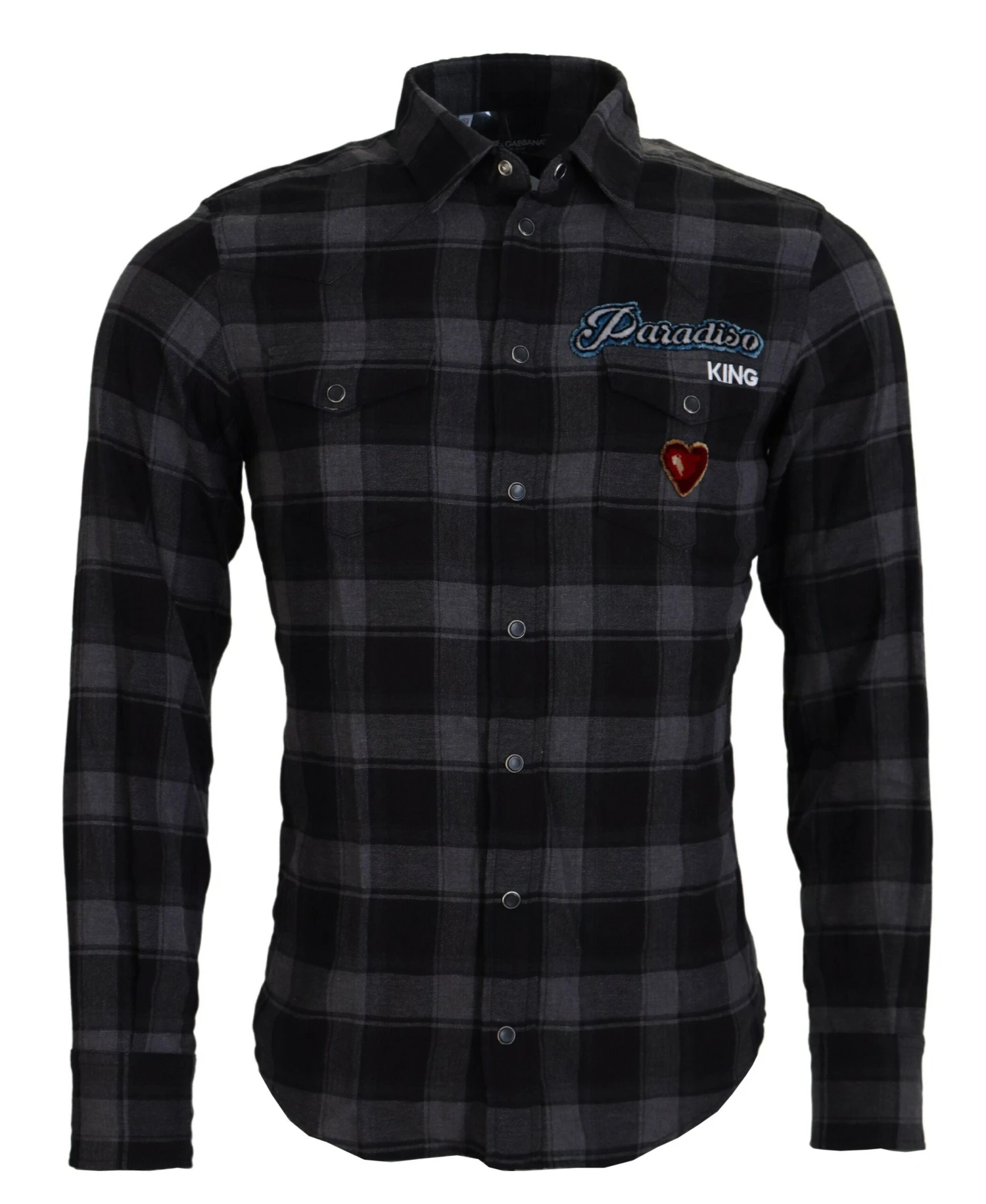 Dolce & Gabbana Black Gray Check Men Long Sleeves Men's Shirt 3 Dolce & Gabbana Black Gray Check Men Long Sleeves Men's Shirt