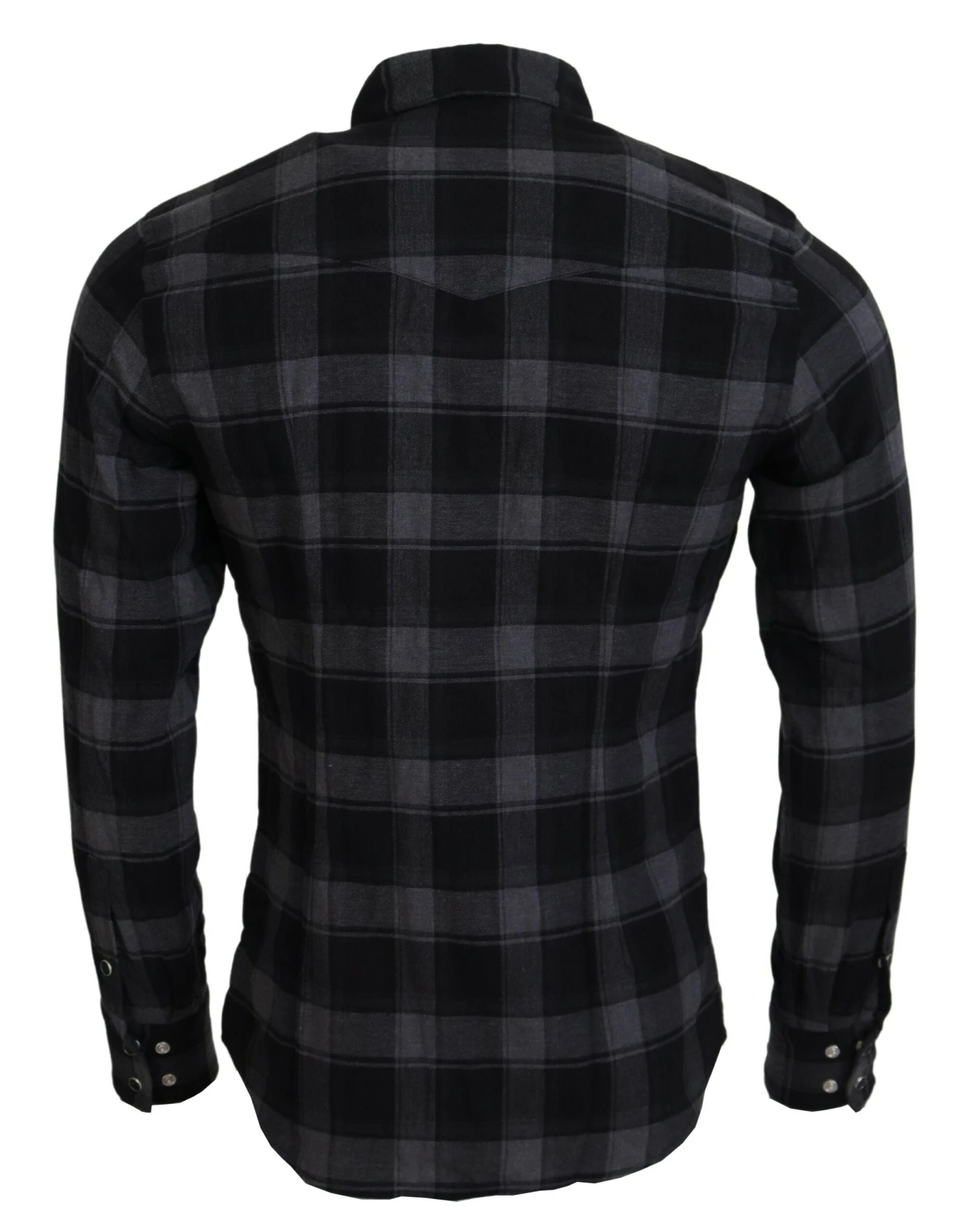 Dolce & Gabbana Black Gray Check Men Long Sleeves Men's Shirt 5 Dolce & Gabbana Black Gray Check Men Long Sleeves Men's Shirt - Image 3